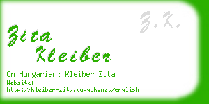 zita kleiber business card